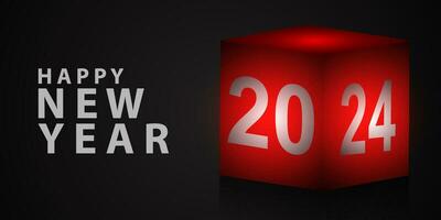 2024 contento nuevo año antecedentes diseño. saludo tarjetas, pancartas, carteles vector ilustraciones.