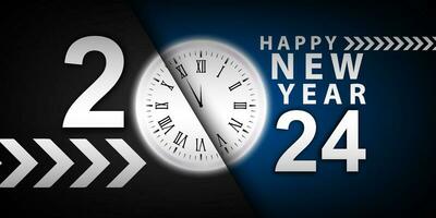 2024 Happy New Year Background Design. Greeting Cards, Banners, Posters. Vector Illustrations.