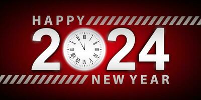 2024 Happy New Year Background Design. Greeting Cards, Banners, Posters. Vector Illustrations.