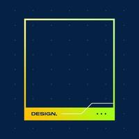 Colorful square gradient background. Social media frame vector illustration.