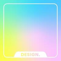 Colorful square gradient background. Social media frame vector illustration.