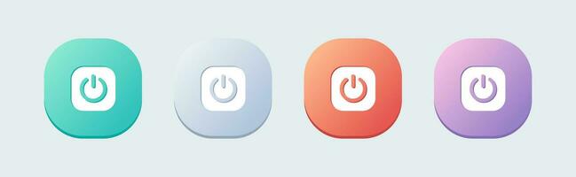 Activate solid icon in flat design style. Power signs vector illustration.