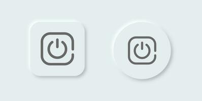 Activate line icon in neomorphic design style. Power signs vector illustration.