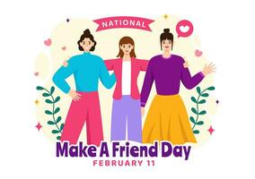 National Make a Friend Day Vector Illustration