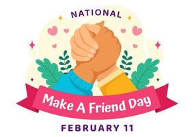 National Make a Friend Day Vector Illustration