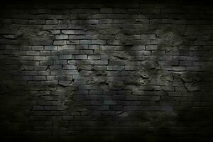 AI generated Grunge dark black textured concrete wall background AI Generated photo