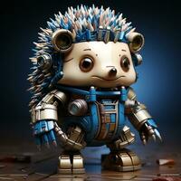 AI generated 3d Robot hedgehog photo