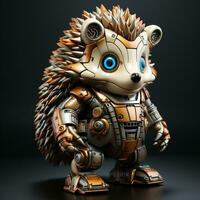 AI generated 3d Robot hedgehog photo