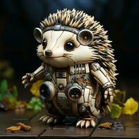 AI generated 3d Robot hedgehog photo