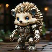 AI generated 3d Robot hedgehog photo