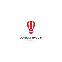 Journey of love logo design modern concept, hot air balloon combine with heart icon vector