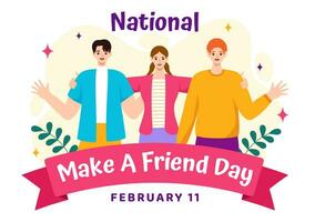 National Make a Friend Day Vector Illustration