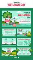 Wetlands Day Infographic Flat Cartoon Hand Drawn Templates Background Illustration vector