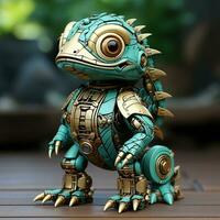 AI generated 3d Robot iguana photo