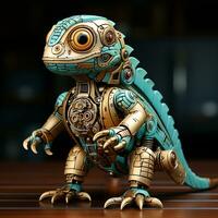 AI generated 3d Robot iguana photo