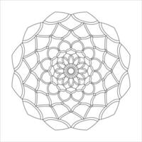 Sacred Geometry mandala coloring book interior page vector