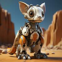 AI generated 3d Robot kangaroo photo