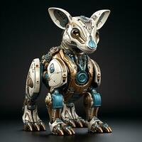 AI generated 3d Robot kangaroo photo