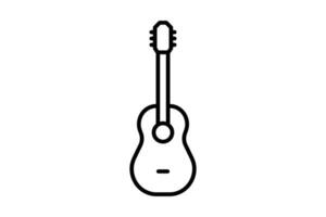 guitar icon. icon related to music, party. line icon style. simple vector design editable