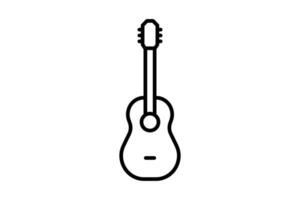 guitarra icono. icono relacionado a música, fiesta. línea icono estilo. sencillo vector diseño editable