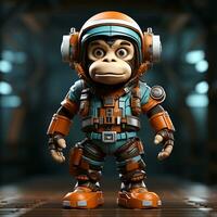 AI generated 3d robot monkey photo
