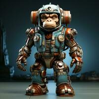 AI generated 3d robot monkey photo