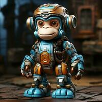 AI generated 3d robot monkey photo