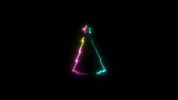 Merry christmas decoration with neon effect video