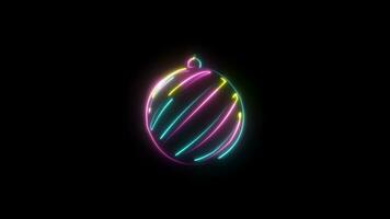 Merry christmas decoration with neon effect video