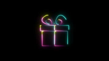 vrolijk Kerstmis decoratie met neon effect video