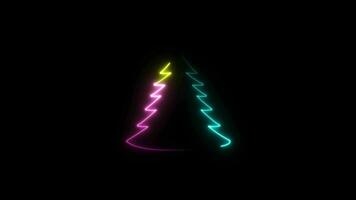 Merry christmas decoration with neon effect video