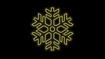 neon snow flakes falling on dark background video