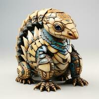 AI generated 3d robot pangolin photo