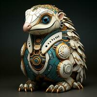 AI generated 3d robot pangolin photo