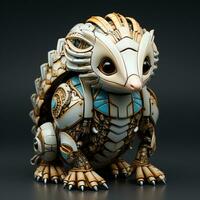 AI generated 3d robot pangolin photo