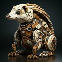 AI generated 3d robot pangolin photo