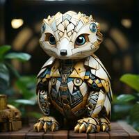 AI generated 3d robot pangolin photo