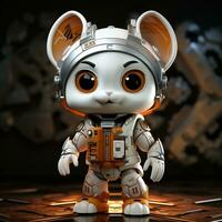 AI generated 3d robot rabbit photo