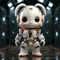 AI generated 3d robot rabbit photo