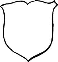 Renaissance Shield are escutcheon in heraldry, vintage engraving. vector