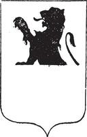 Half-Lion in Coat of Arms, vintage engraving vector