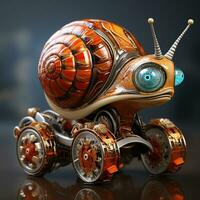 AI generated 3d robot snail photo