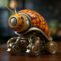 AI generated 3d robot snail photo