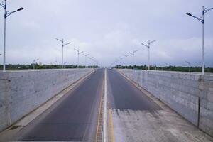 Non-stop Speed way Purbachal expressway road in Dhaka-Bangladesh photo