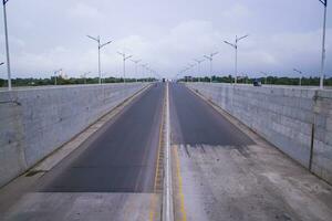 Non-stop Speed way Purbachal expressway road in Dhaka-Bangladesh photo