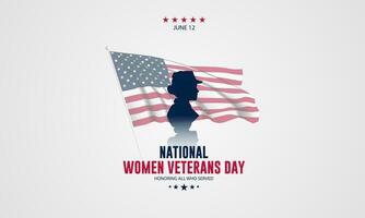 contento mujer veteranos día unido estados de America antecedentes vector ilustración