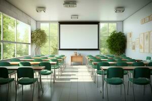 AI generated Interior of classroom empty, education concept AI Generated photo