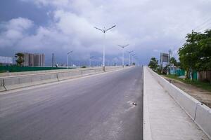 Non-stop Speed way Purbachal expressway road in Dhaka-Bangladesh photo