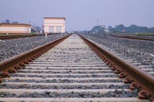 Bhanga Railway junction track in bangladesh photo