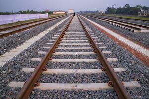 Bhanga Railway junction track in bangladesh photo